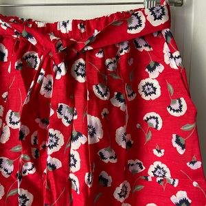 J. Crew Printed Pull-On Bow Midi Skirt